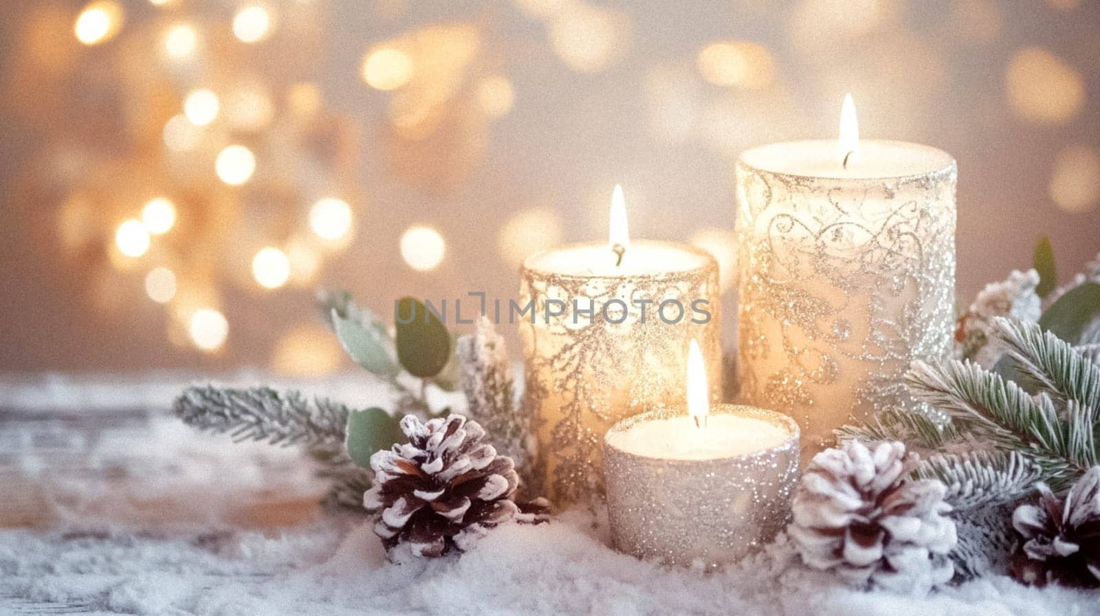 Country manor decorated for Christmas, Merry Christmas holiday idea
