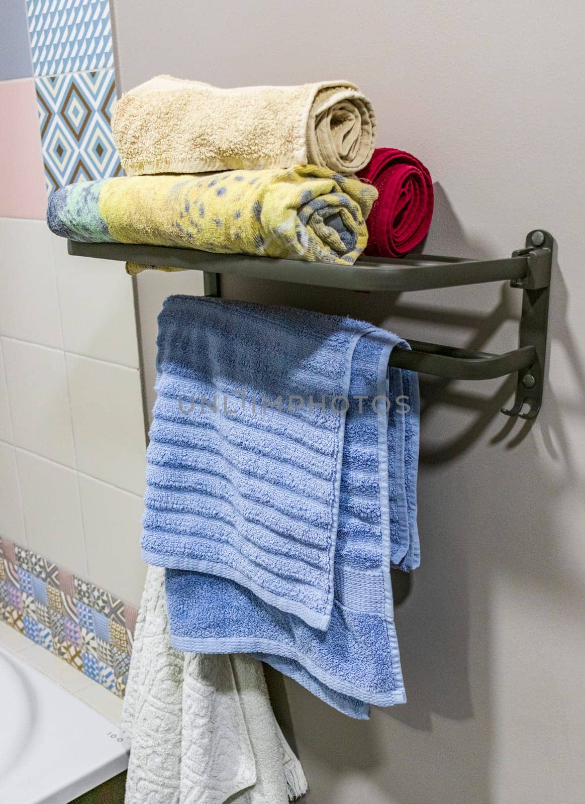 Shot of the towels on the towel holder
