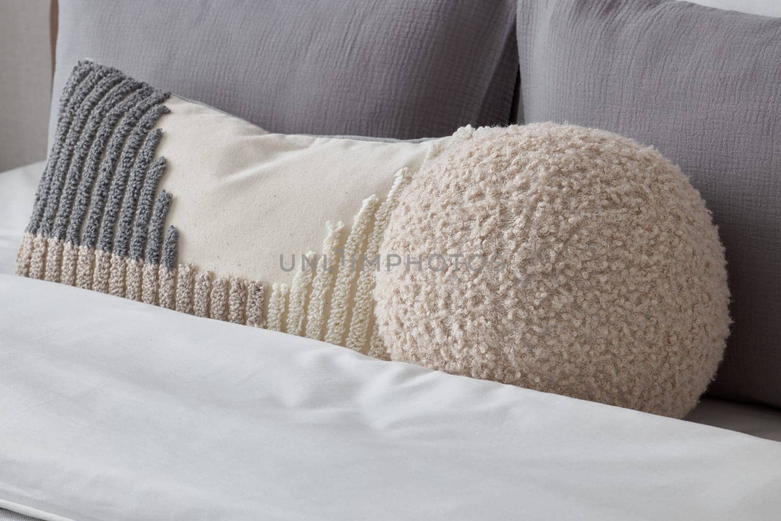 These stylish cushions, showcasing unique textures, are perfect for enhancing modern home decor and aesthetics