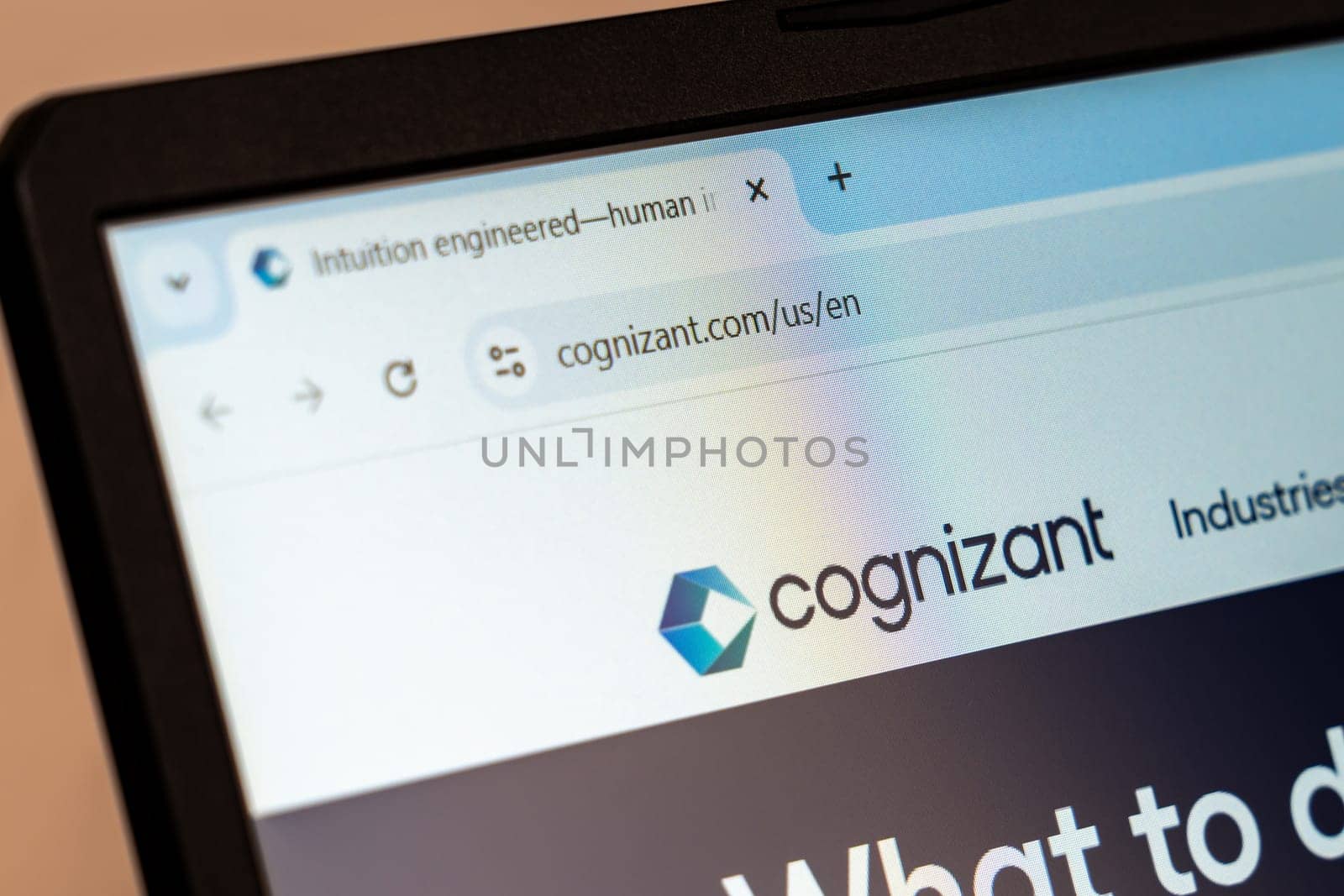 New York, USA - December 21, 2024: Cognizant website homepage displayed on laptop screen with logo. IT services and consulting company providing technology solutions for businesses