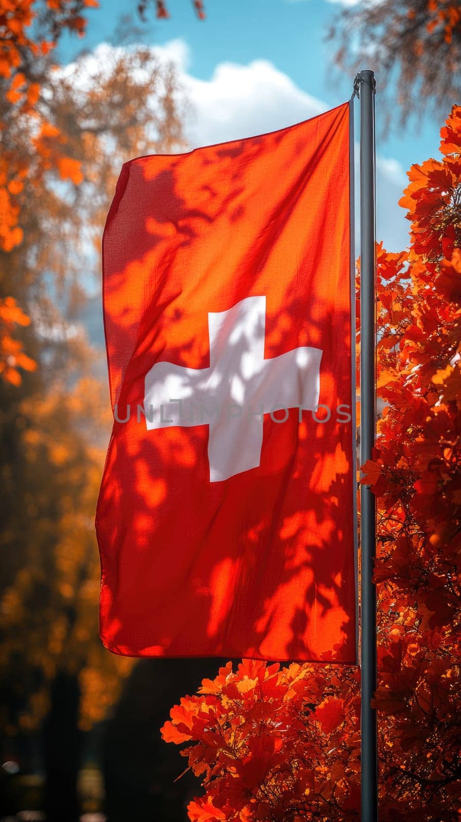 Republic Day in Switzerland : flag ceremony, cultural pride, joyful festivity, alpine unity, national celebration, bright streets, historic event, festive decorations, swiss tradition