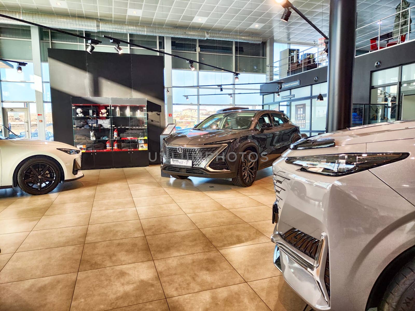 Krasnoyarsk, Russia - November 06, 2024: Beautiful Car in showroom of dealership Changan uni