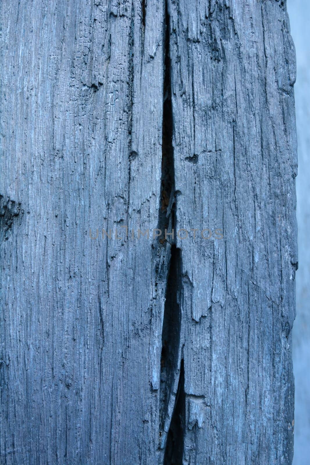 Old blue wood wall with crack.Vintage texture.