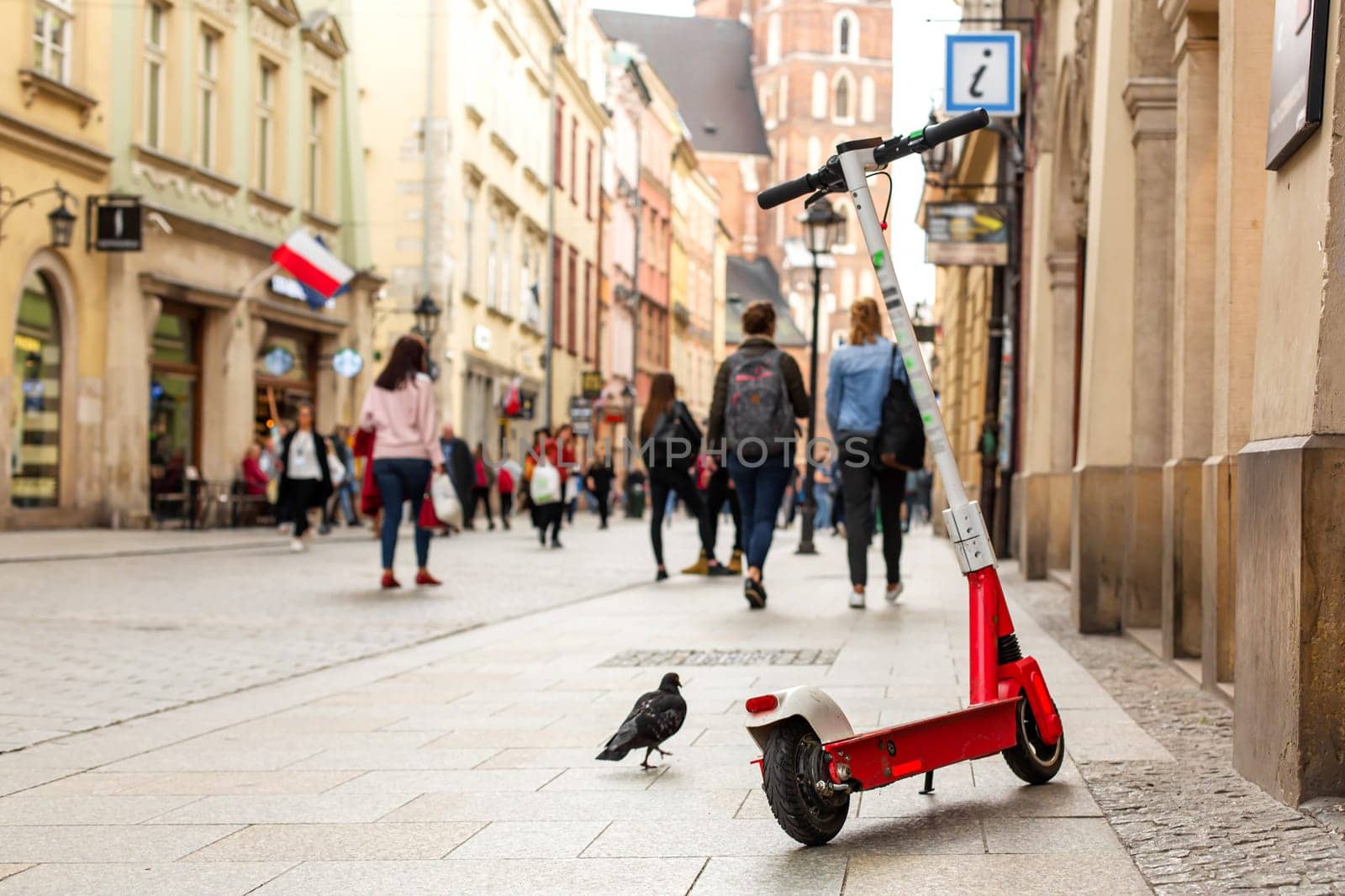Scooters for rent can be found on the touristy old streets of Europe