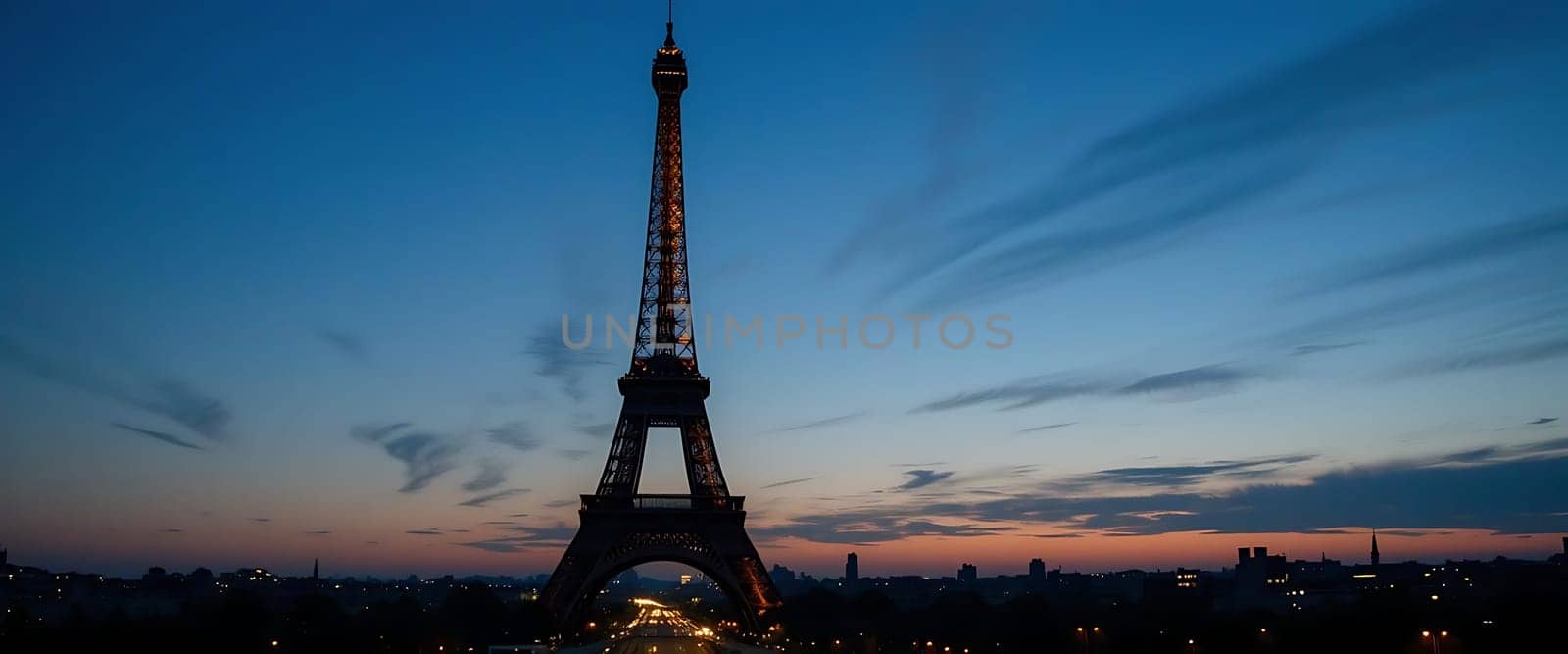 In the hush of twilight, a steel silhouette pierces the deepening blue. Eiffel's elegance stands vigilant as Paris whispers secrets in the dusk. Lights flicker, hearts stir. Serenity embraces mystery.