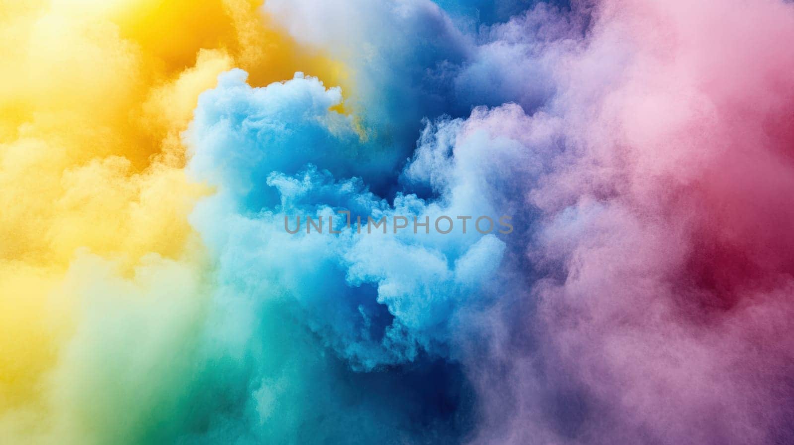 Holi Colors Forming A Rainbow