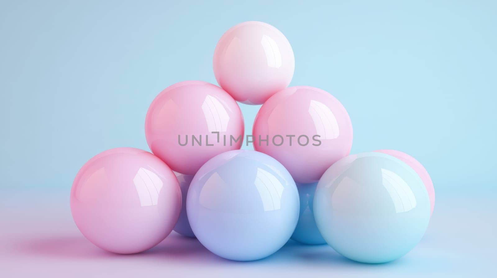 3D abstract spheres in a pastel