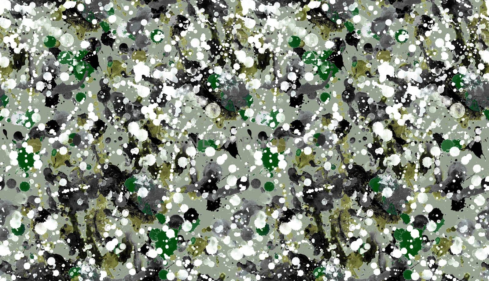 Seamless pattern with abstract creative blots and splashes painted with gouache for paint box design