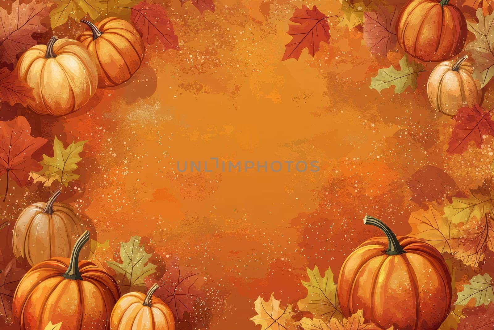 Rich orange and brown background featuring pumpkins and leaves, perfect for creating personalized thanksgiving messages. ideal for greeting cards, invitations, and festive seasonal decor.