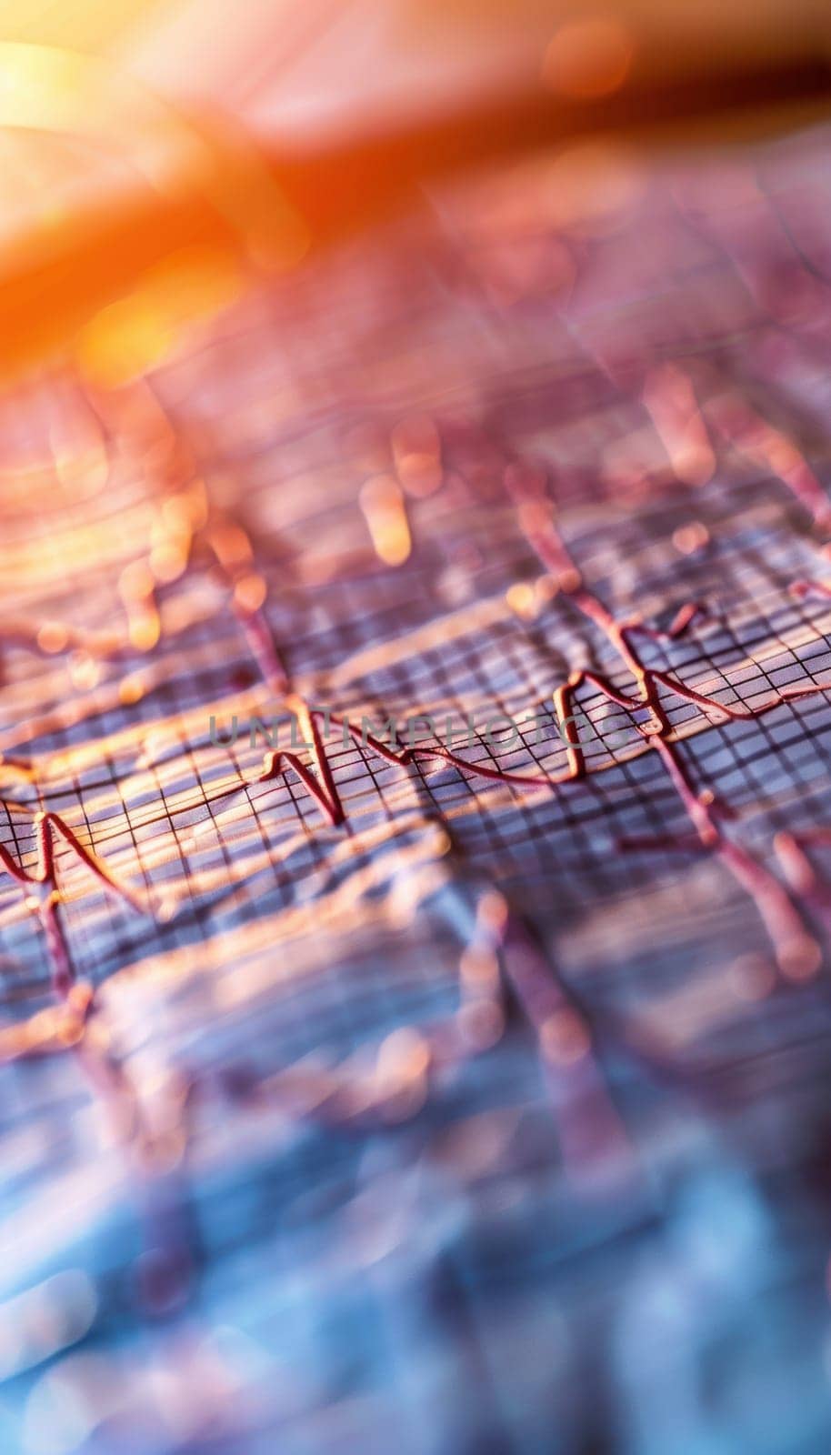 Detailed close-up of an ecg graph displaying arrhythmic patterns. highlights irregular heart rhythms for diagnostic purposes. useful for medical education, cardiology research, and healthcare materials.