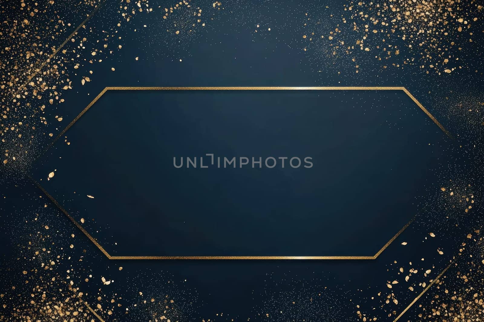 Sleek graduation card template featuring a dark blue background with shimmering gold accents. the design includes a blank area for personalized congratulatory messages, ideal for celebrating academic achievements with sophistication and style.