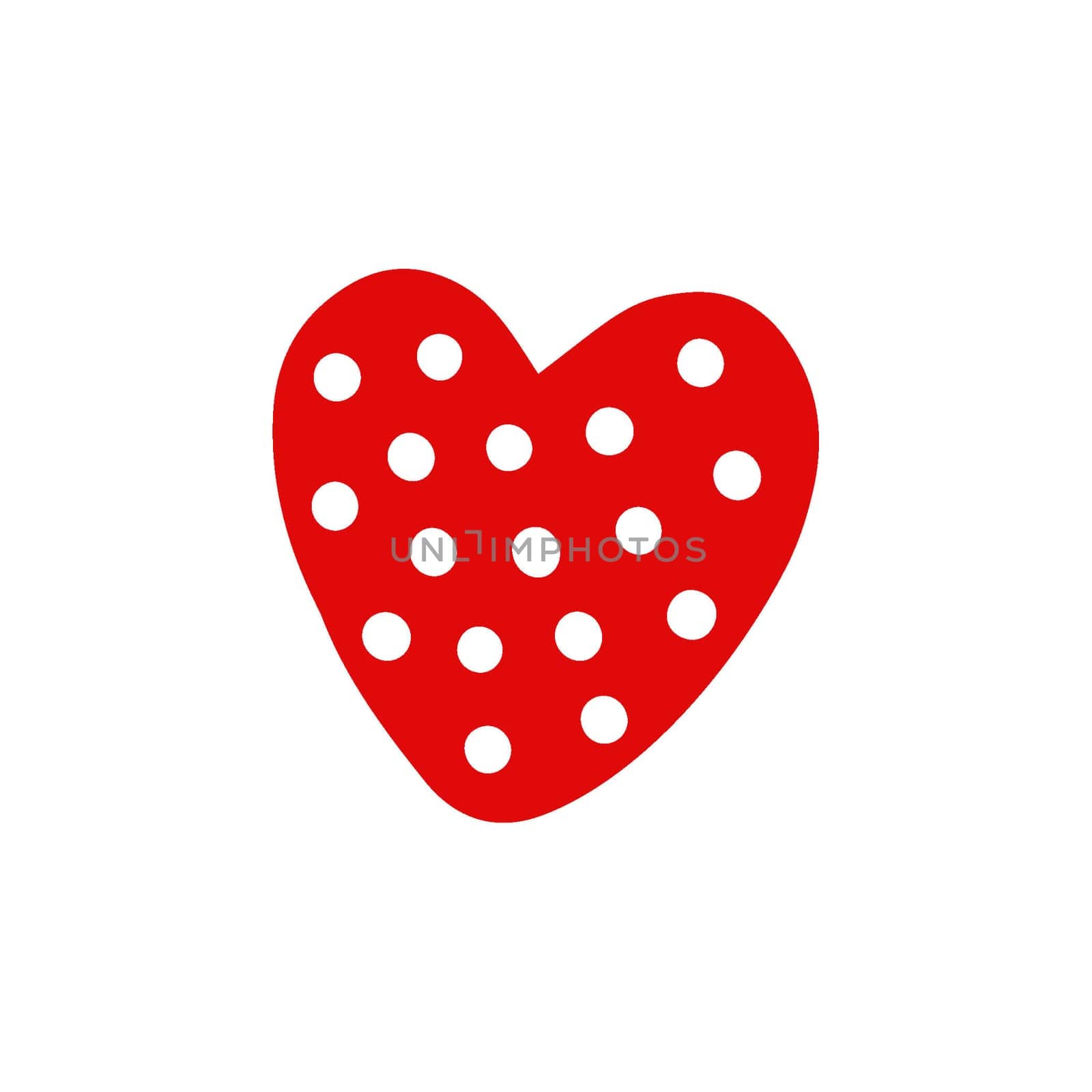 Red simple heart in doodle style for Valentine's Day. Love sign