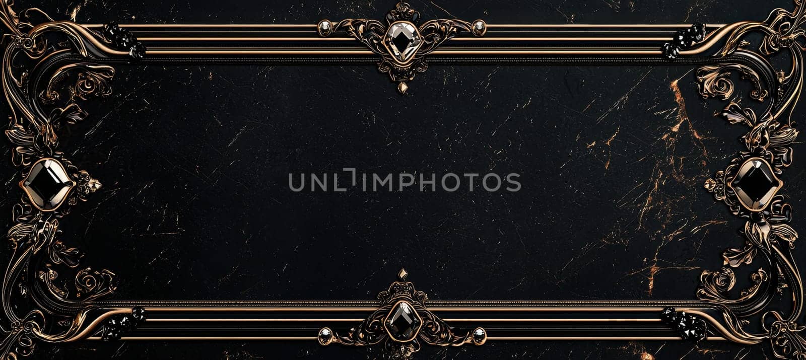 Elegant email signature design for jewelry consultants using a rich black and gold color palette. features a decorative rectangular frame for profile pictures and sophisticated fonts, ideal for adding a touch of luxury to professional communications.