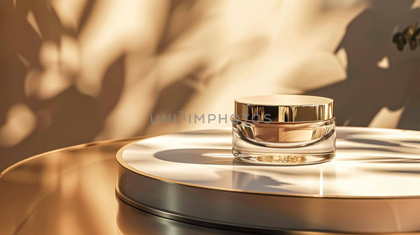 Cosmetic cream in a glass jar. Skin care concept. Background for beauty products