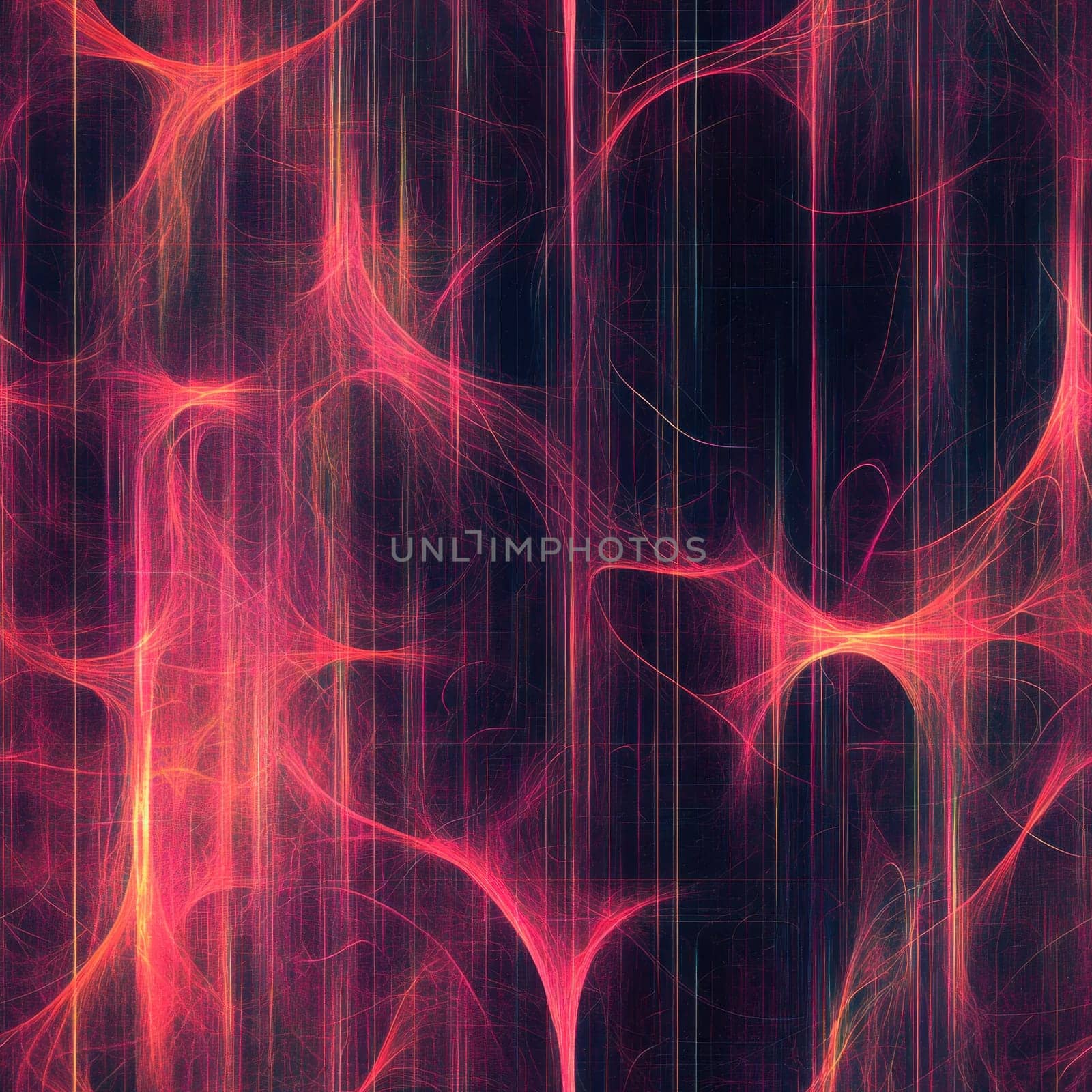 Pink and orange plasma energy flowing on dark background, creating an abstract and vibrant design