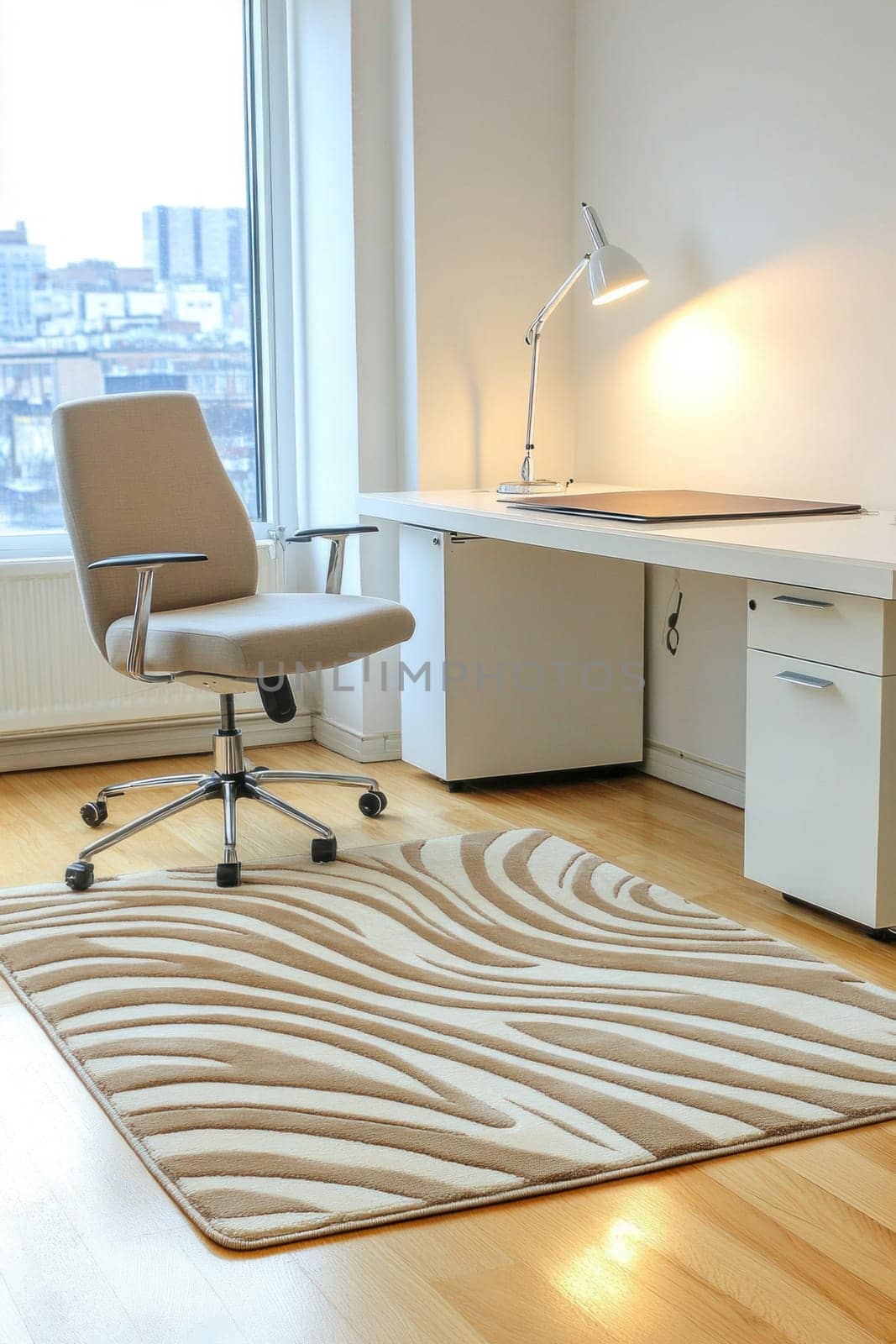 Comfortable and well lit workspace promoting productivity and focus