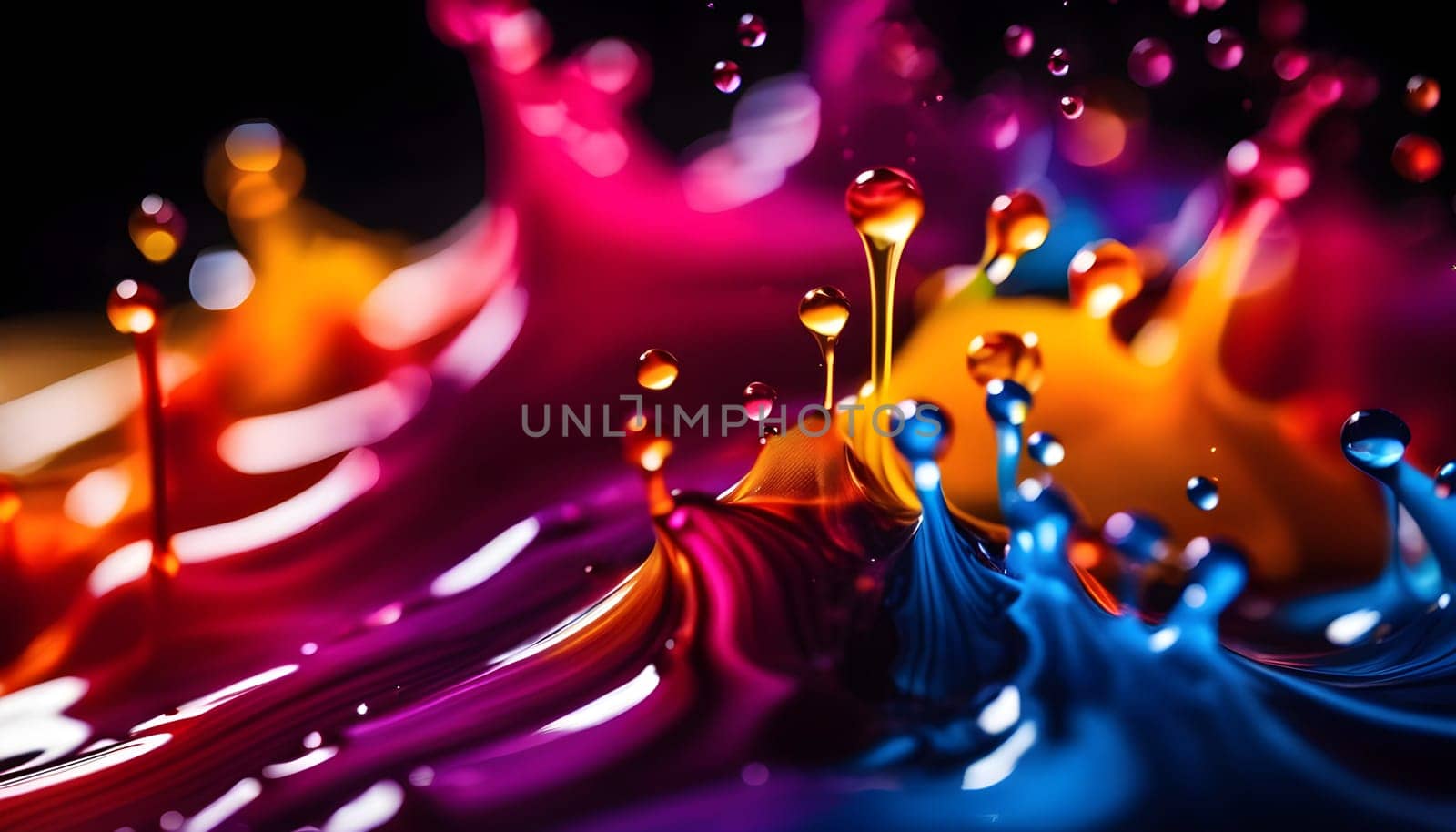 A dynamic and chaotic art piece created with random splashes of vibrant paint, showcasing energy, creativity, and abstract expression.