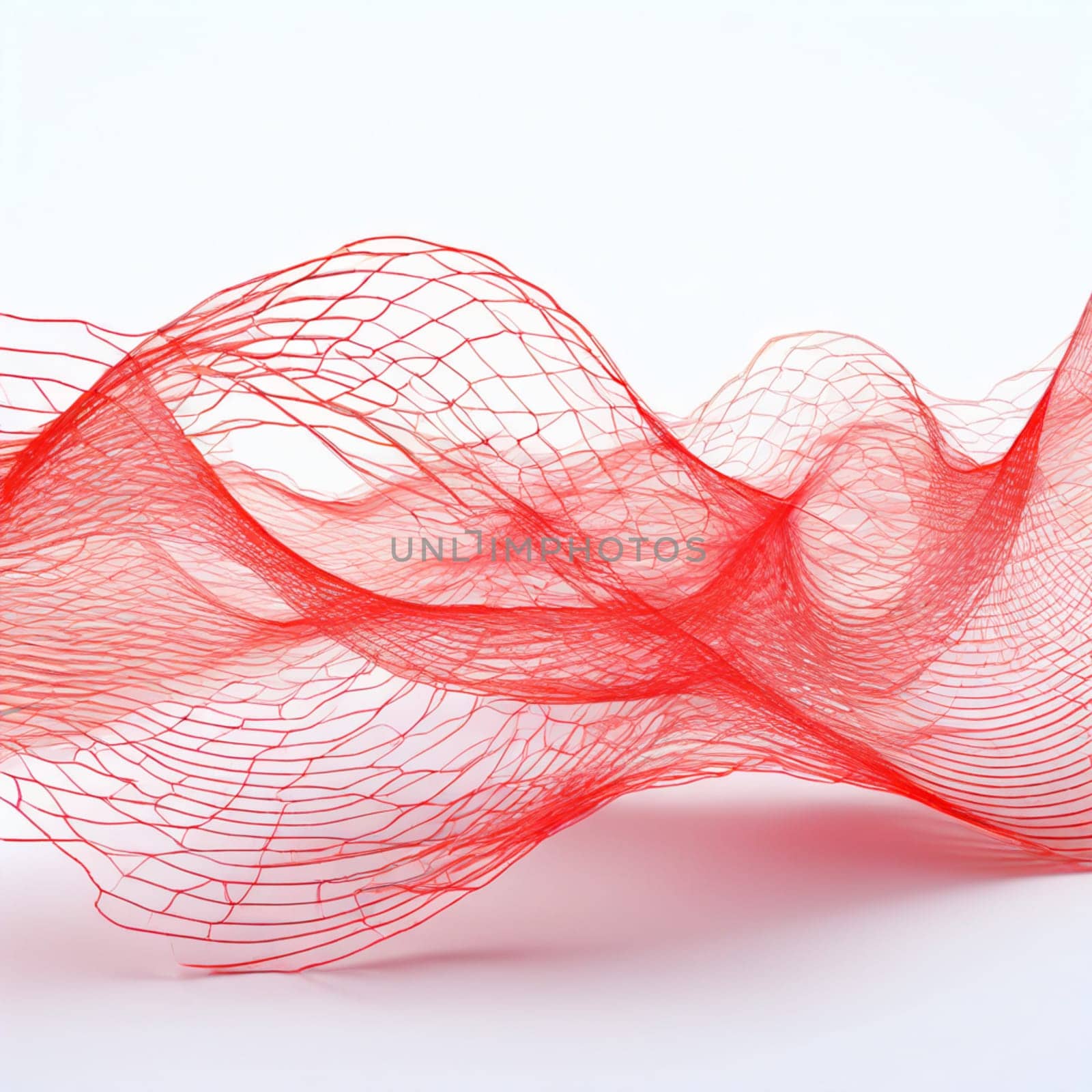 A dynamic wave of intersecting wireframe lines creating a sense of movement, flow, and structure.