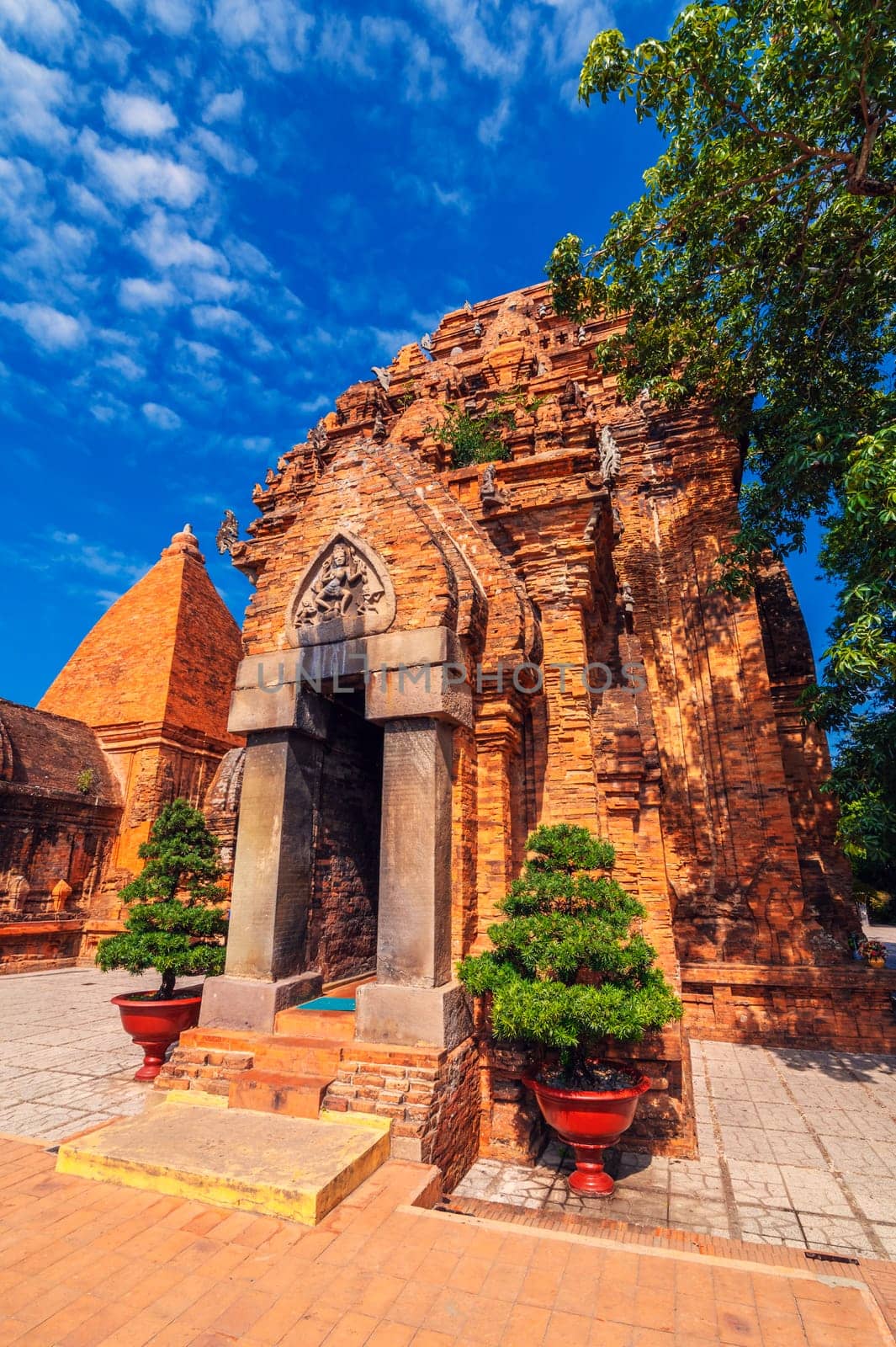 Po Nagar Cham Towers in Nha Trang in Vietnam. Ancient ruins of a Hindu temple in Asia