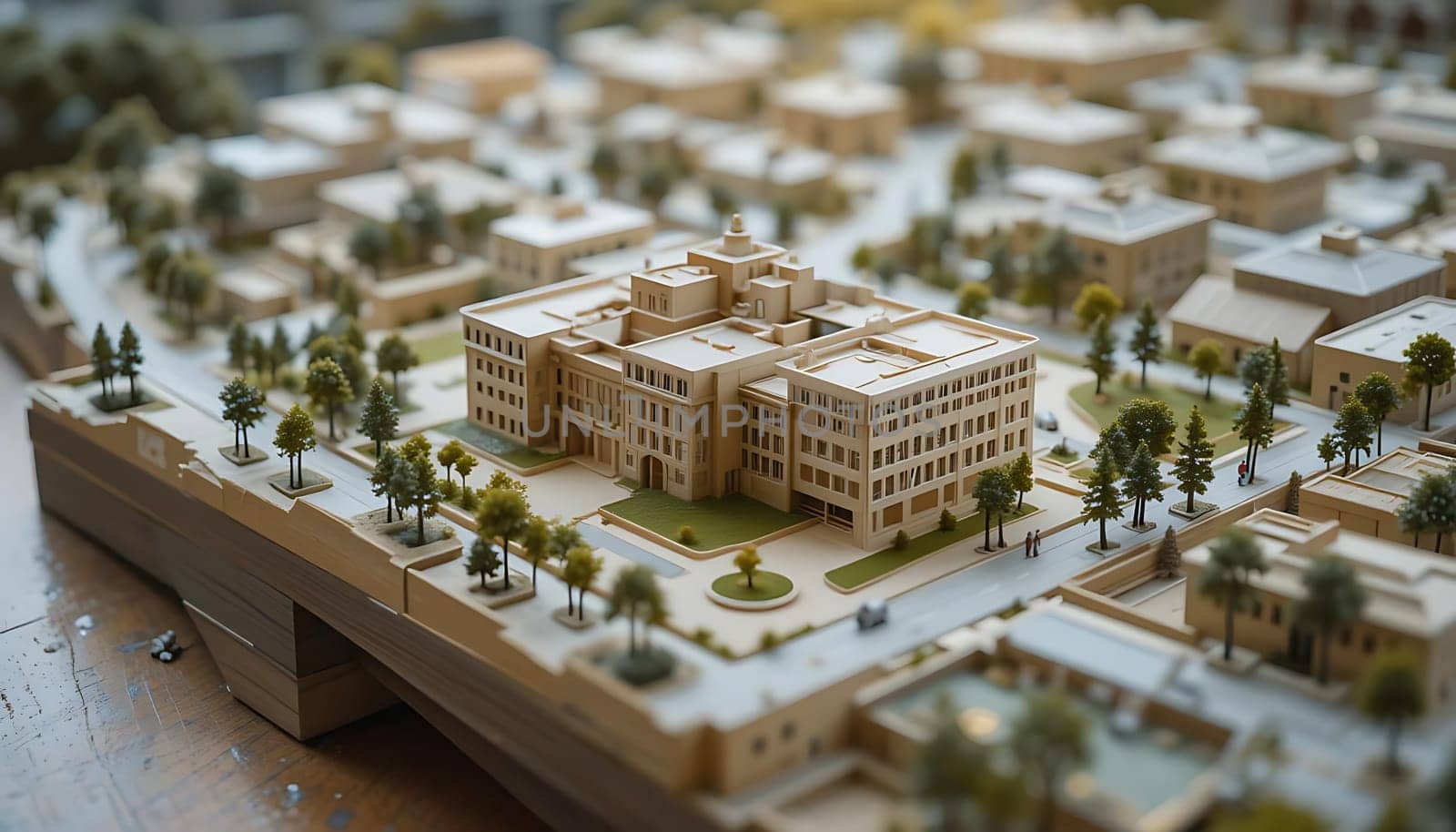 Miniature worlds in beige and green whisper of grand dreams, echoing with hushed anticipation and meticulous care. Tiny trees stand sentinel, as quiet hopes breathe life into silent, stately halls.