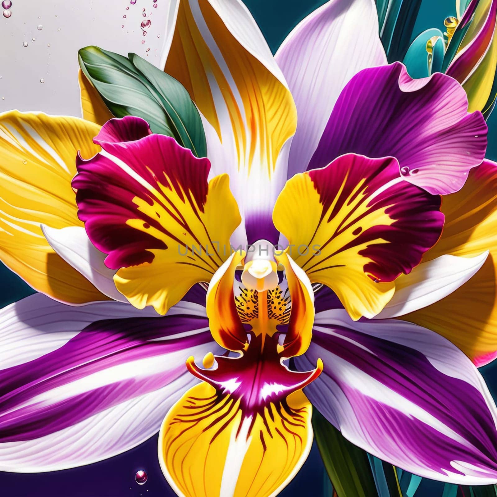 Rich orchid hues, detailed petals, bold floral design, perfect for artistic projects, exotic themes, vibrant backgrounds, or elegant decor accents