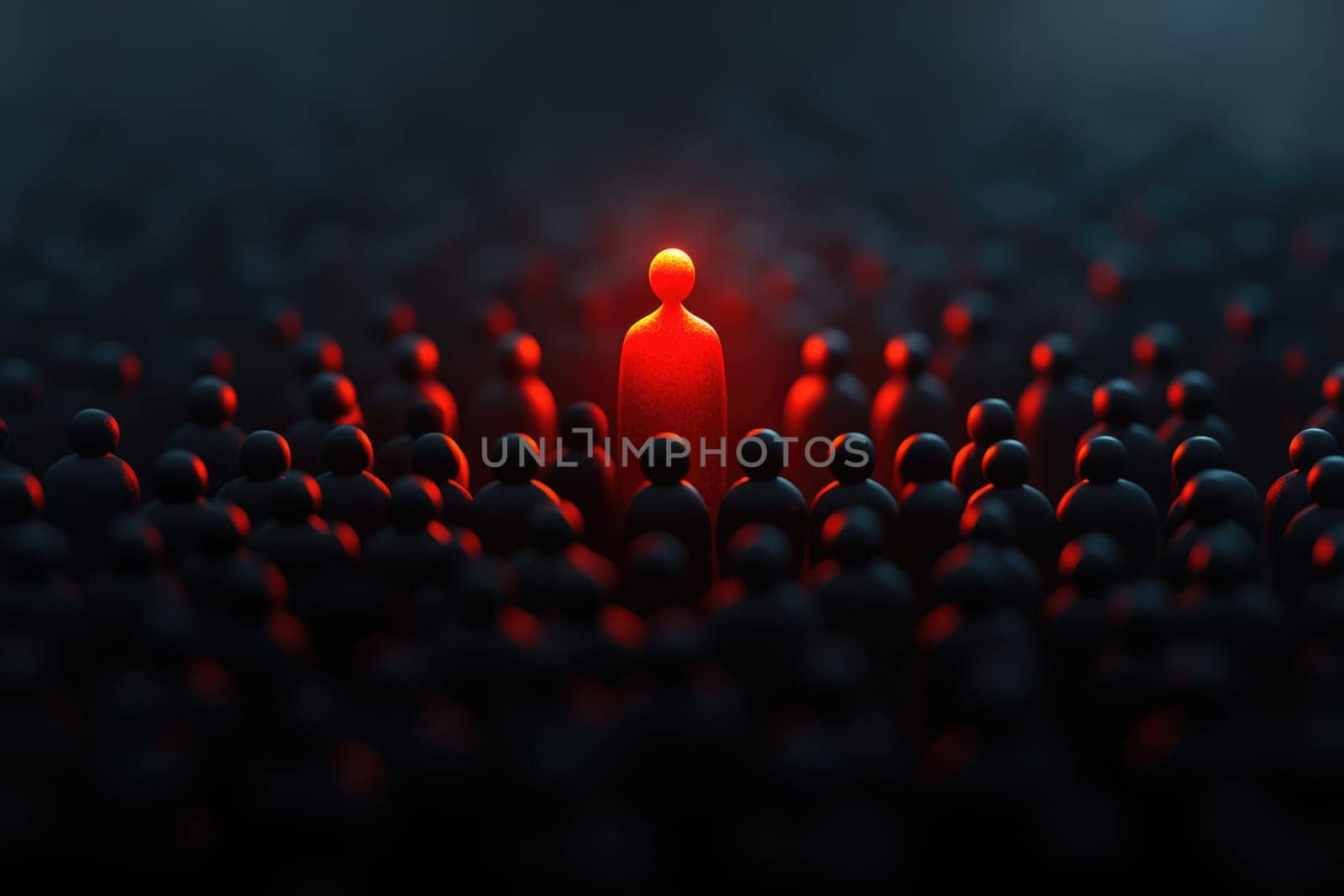 Solitary stance: individuality presence, visualization of uniqueness, one against the crowd, self-expression, personal belief, distinctive identity, singularity, personal courage, social contrast,