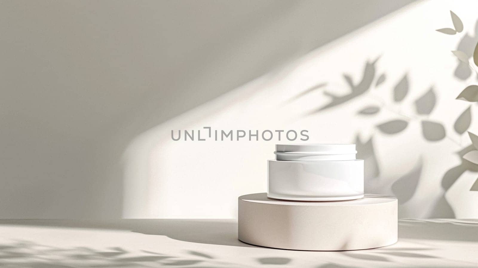 Cosmetic cream in a glass jar. Skin care concept. Background for beauty products