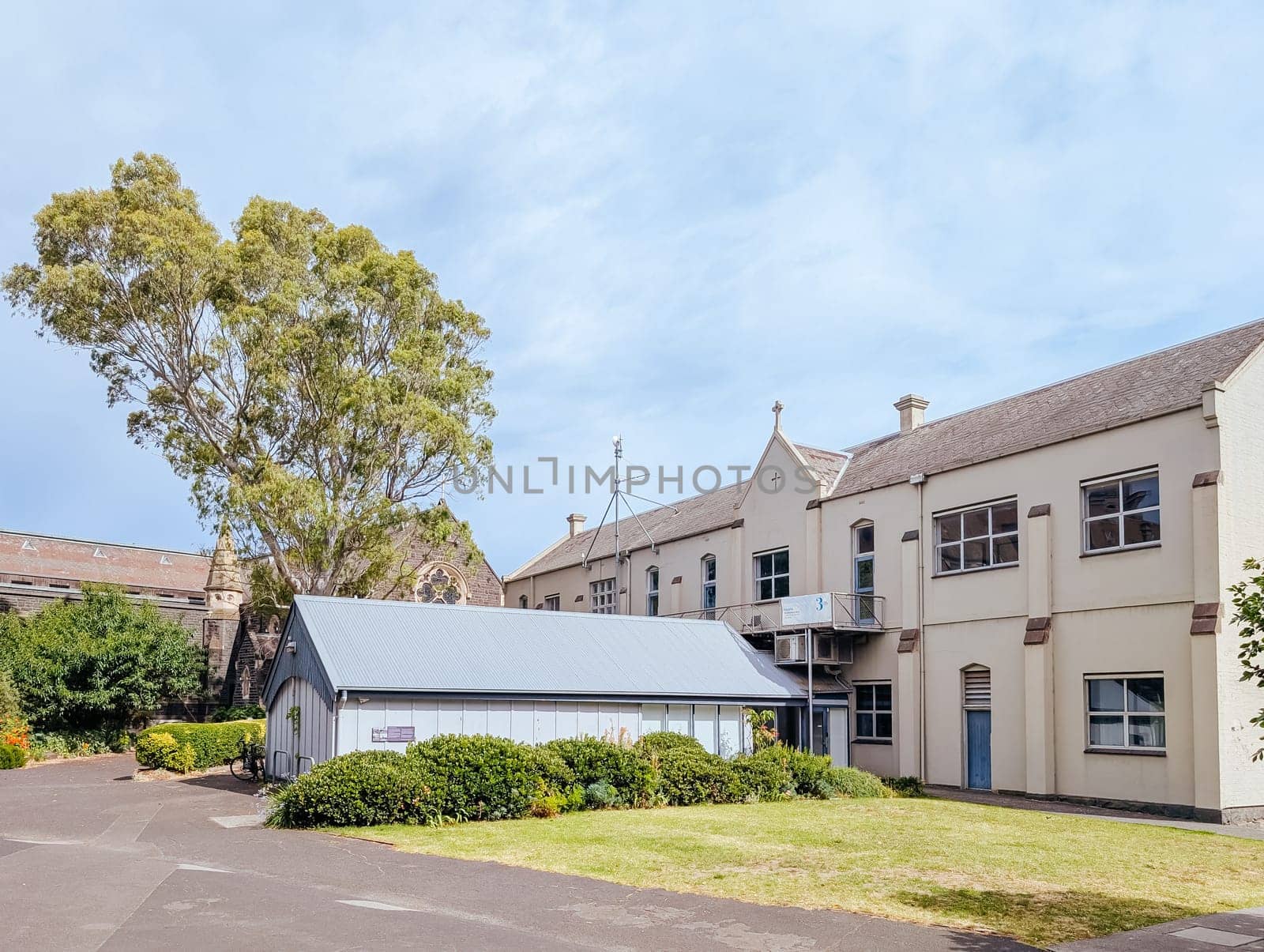 MELBOURNE, AUSTRALIA - DECEMBER 26 2024: Abbotsford Convent on a hot summer's day in Melbourne Australia