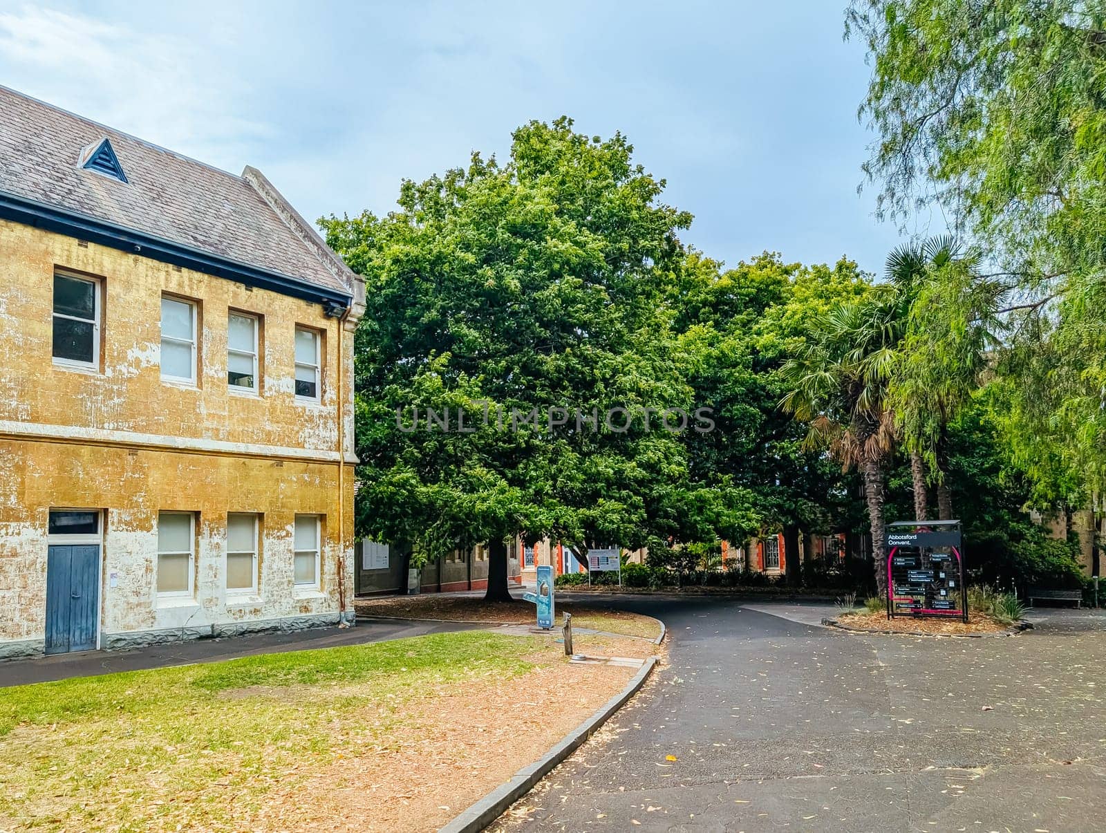 MELBOURNE, AUSTRALIA - DECEMBER 26 2024: Abbotsford Convent on a hot summer's day in Melbourne Australia