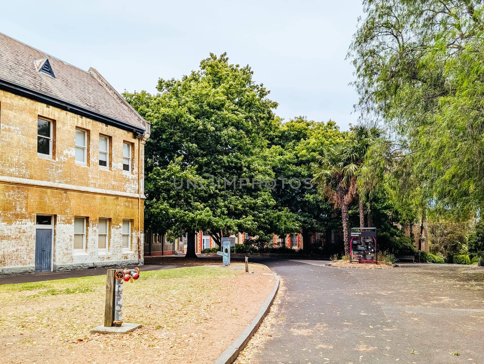 MELBOURNE, AUSTRALIA - DECEMBER 26 2024: Abbotsford Convent on a hot summer's day in Melbourne Australia
