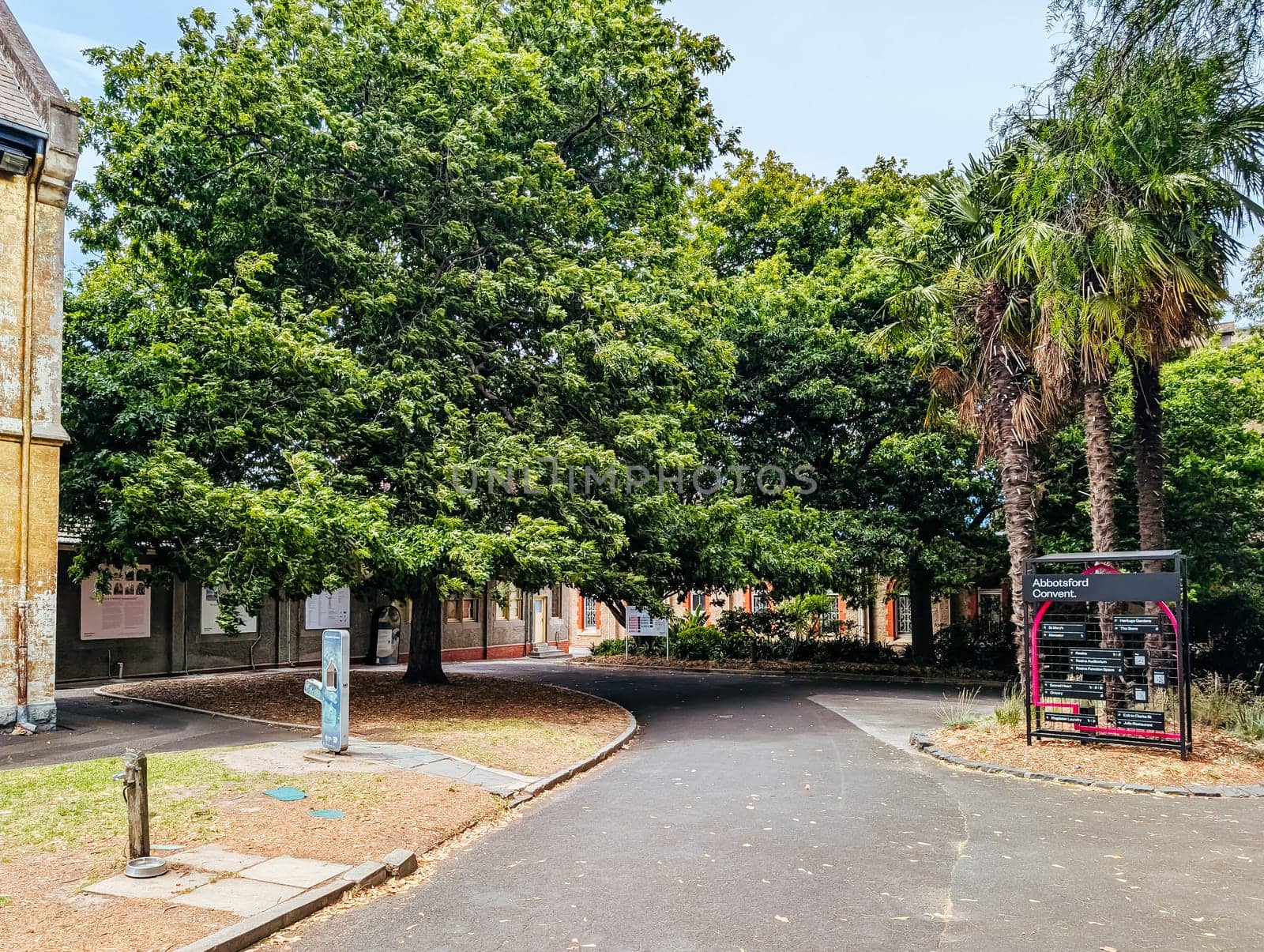 MELBOURNE, AUSTRALIA - DECEMBER 26 2024: Abbotsford Convent on a hot summer's day in Melbourne Australia