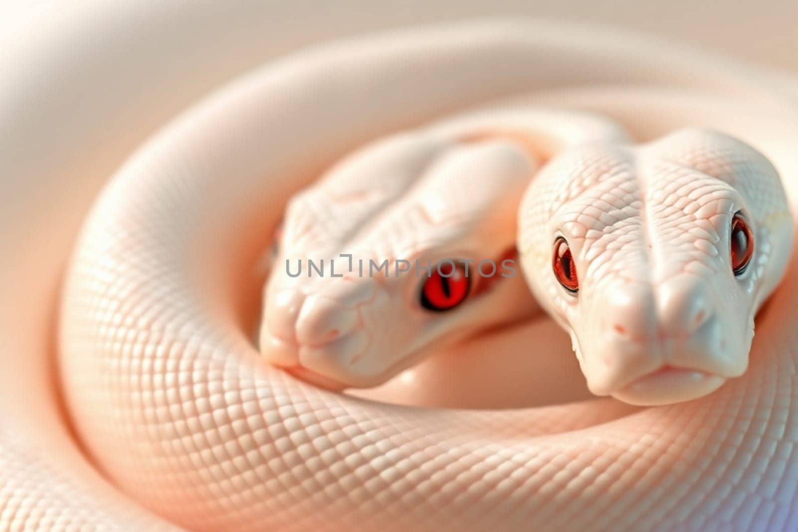 white snake with red eyes reptile. High quality photo