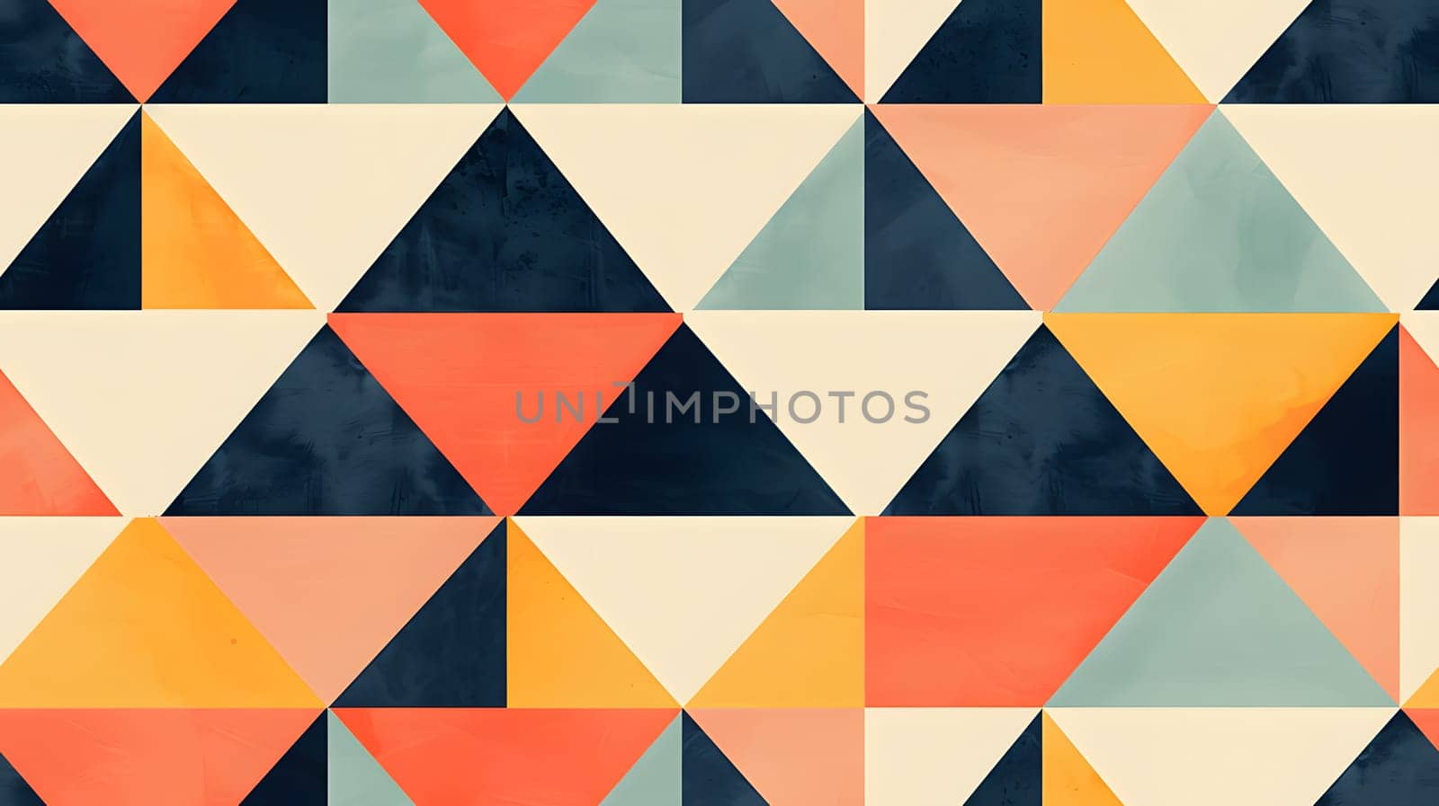 A vibrant geometric pattern featuring colorful triangles on a white canvas, creating a symmetrical and artistic design. The azure, aqua, and material properties add depth to the pattern