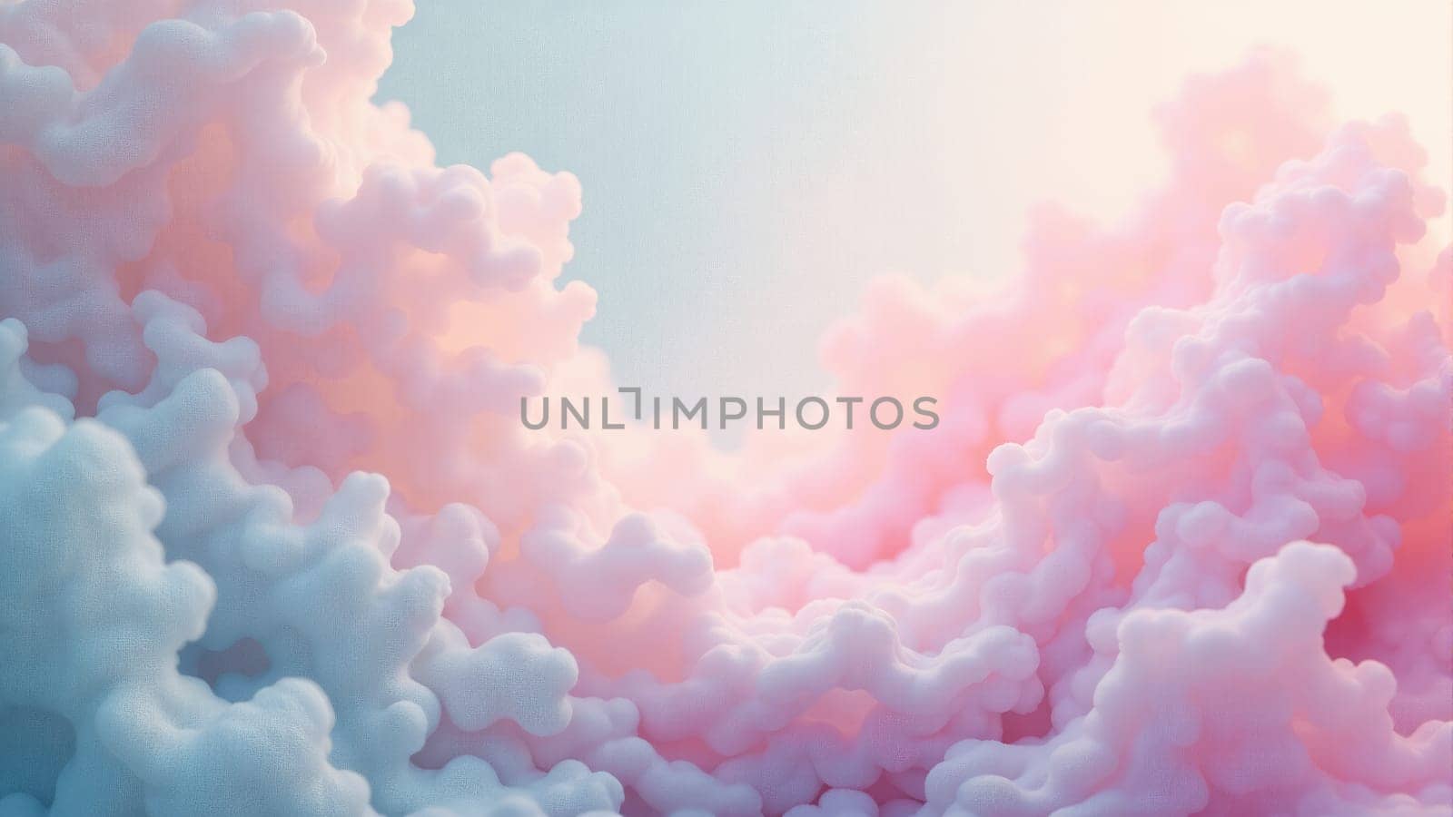 Soft pastel clouds gently blend shades of pink and blue, creating a tranquil atmosphere as the sun sets, evoking feelings of peace and wonder in the vast sky.