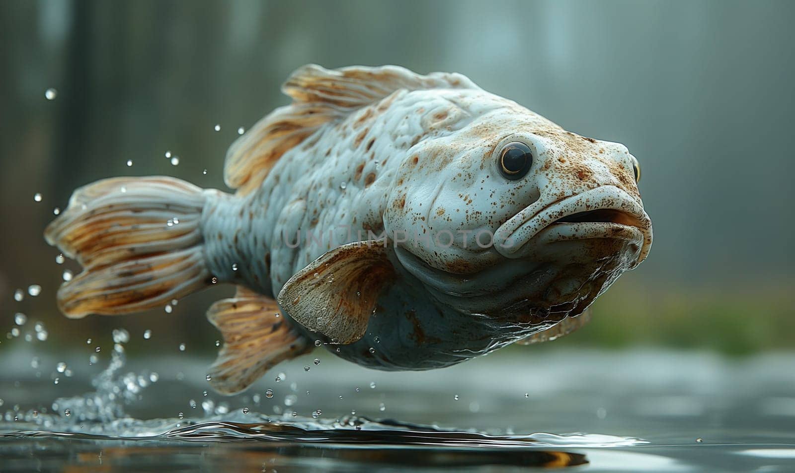 Big fish on blurred background. Selective focus.