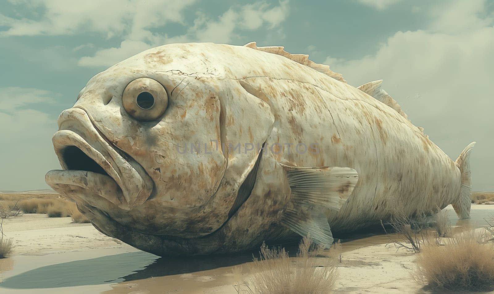 Big fish on blurred background. Selective focus.