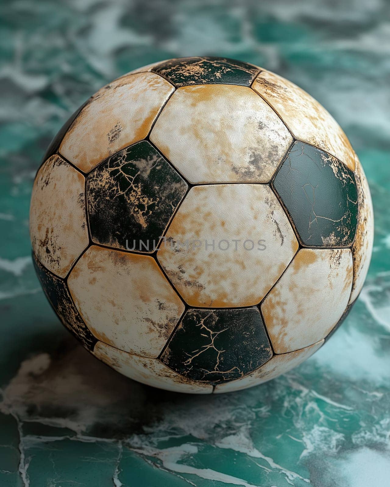 A soccer ball on an abstract background. Selective focus.