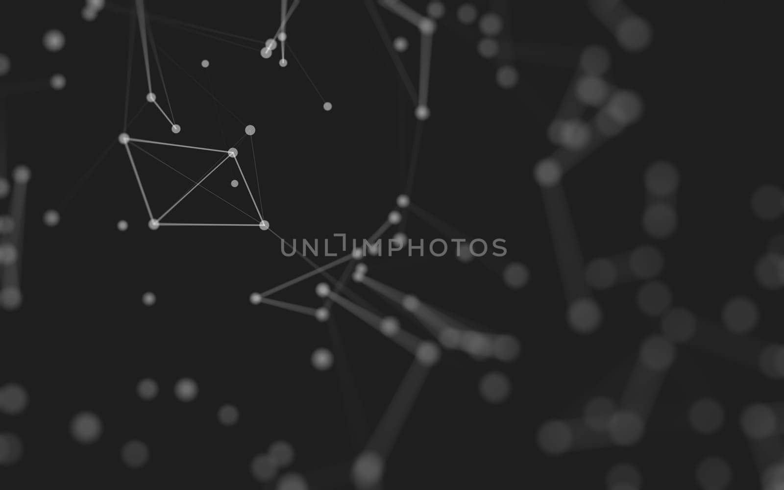 Abstract background. Molecules technology with polygonal shapes, connecting dots and lines. Connection structure. Big data visualization.  by teerawit