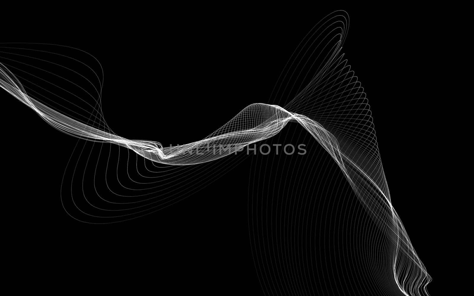 Dark abstract background with a glowing abstract waves by teerawit