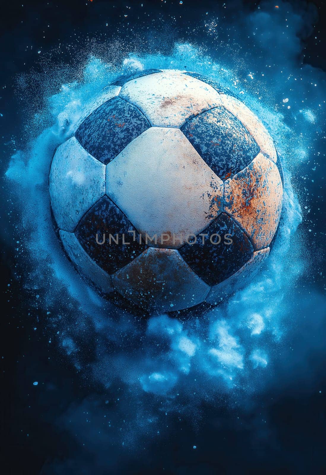 A soccer ball on an abstract background. Selective focus.