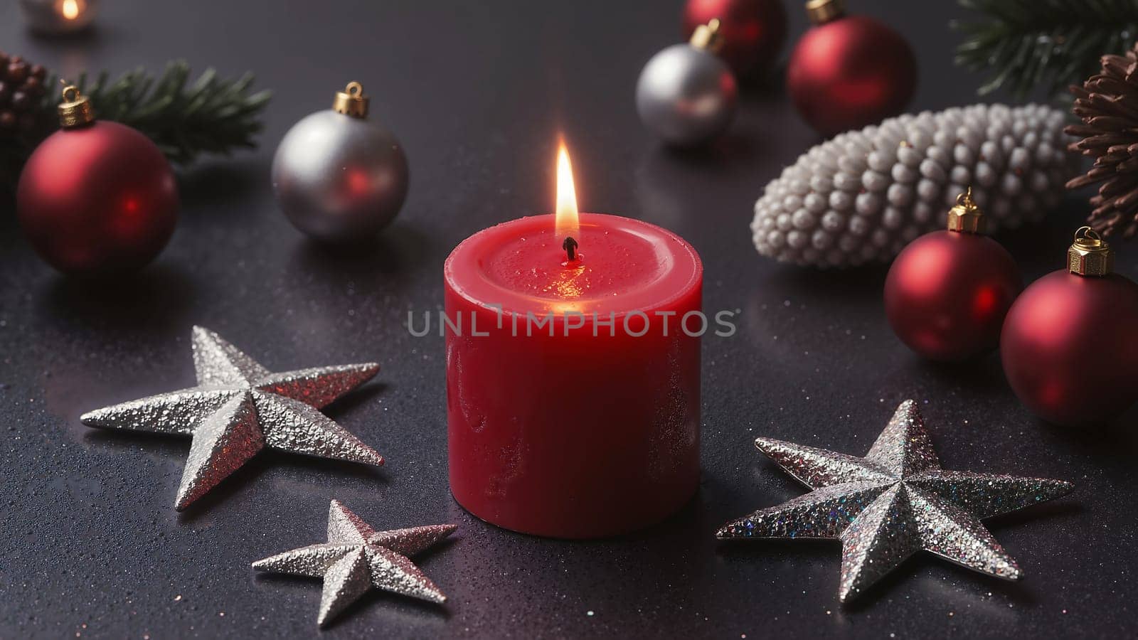 Red Candle on a Black Table