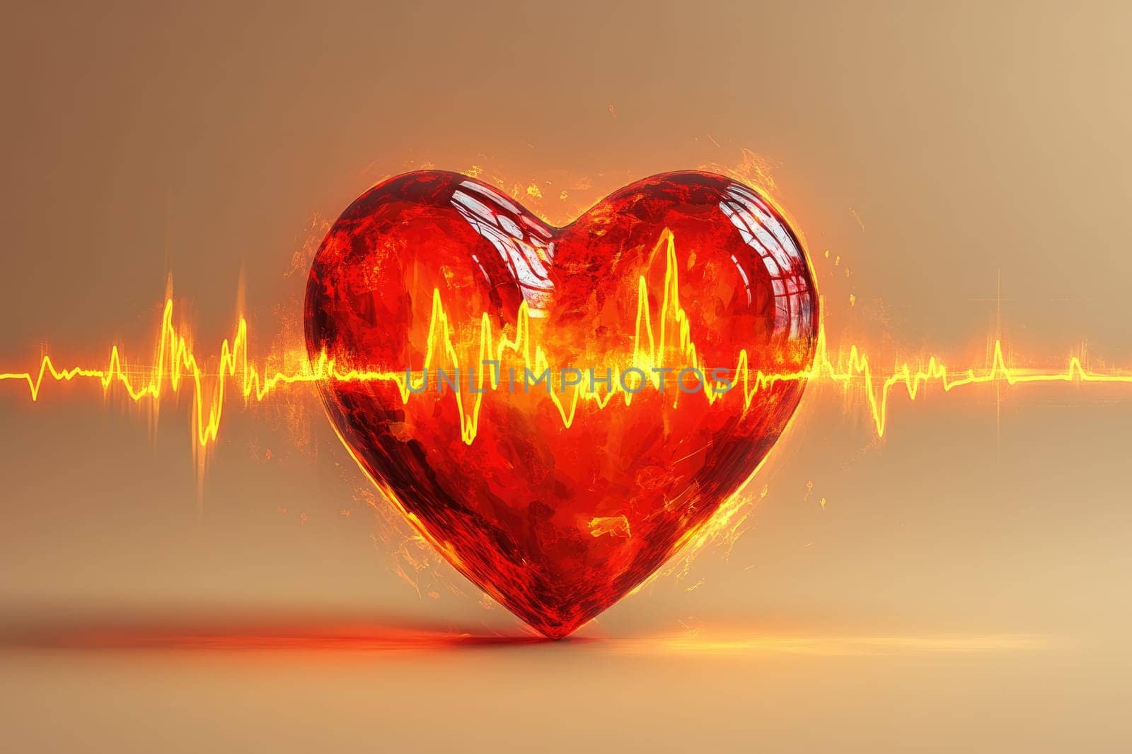 Cardiogram banner: heart graphic, health focus, pulse theme, lifeline pattern, medical representation, cardiac rhythm, heartbeat design, wellness highlight, healthcare awareness, fitness connection