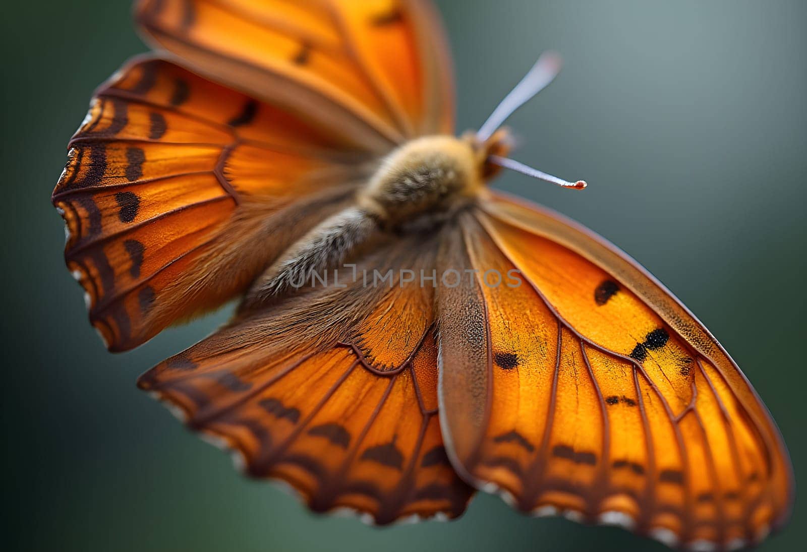 An abstract macro watercolor painting of a butterfly’s wing, showcasing intricate patterns and vibrant colors under soft, diffused lighting.