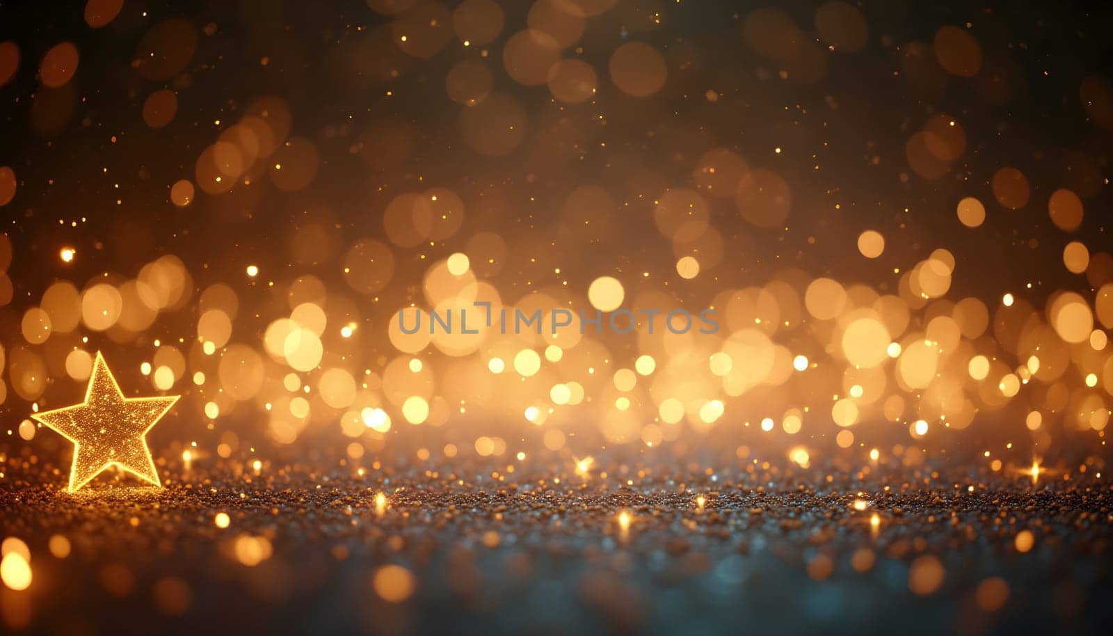 Abstract Twinkling Christmas Background with Sparkling Stars