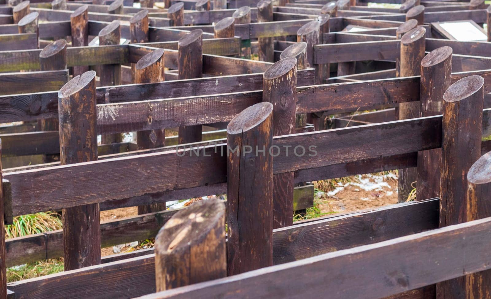 Concept shot of the wooden fencing