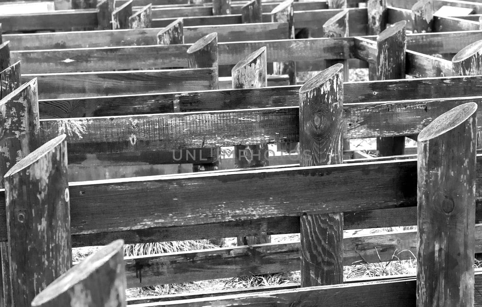 Concept shot of the wooden fencing