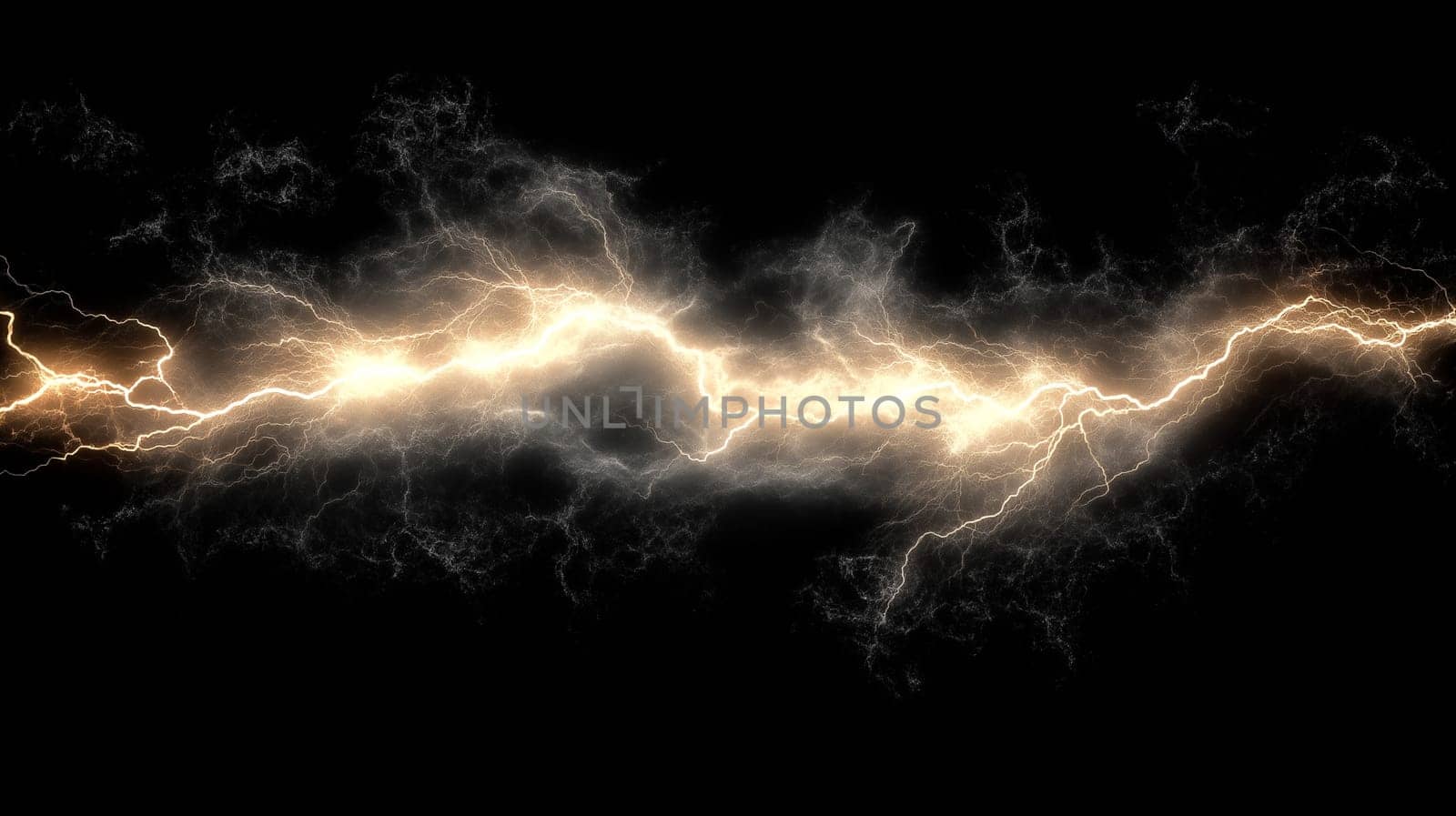 Powerful lightning strikes illuminate the dark sky. A dramatic display of nature's raw energy.