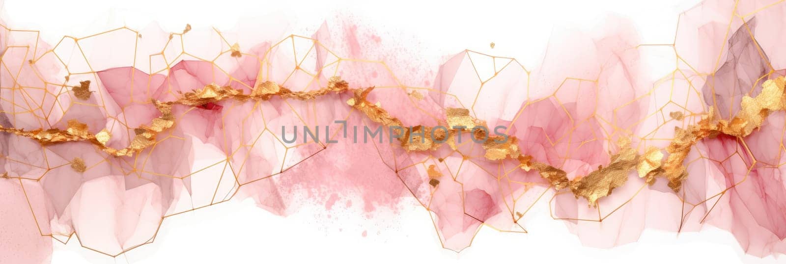 Abstract watercolor artwork mixed with buzzy geometric shapes for background of social media banner generative AI image