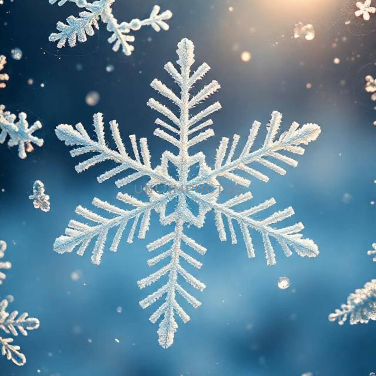 snowflake snow winter white blue background figure cold season. High quality photo illustration