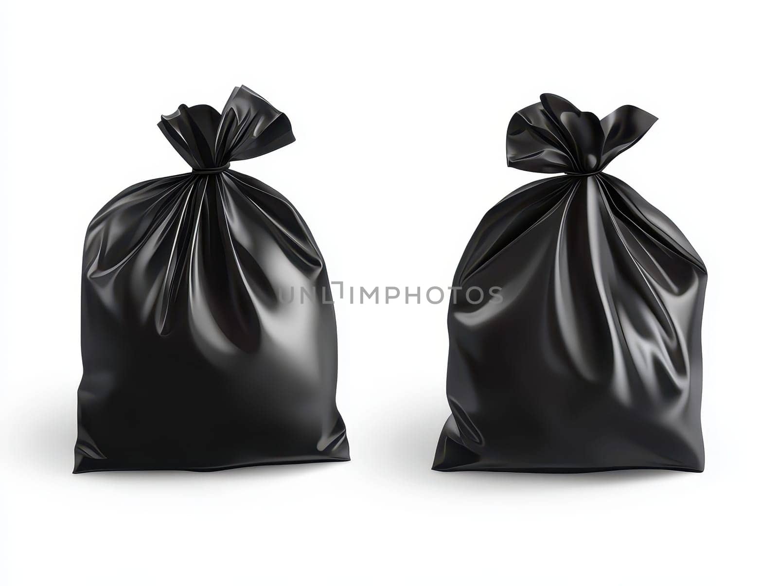 Garbage bags on a white background. generative ai.